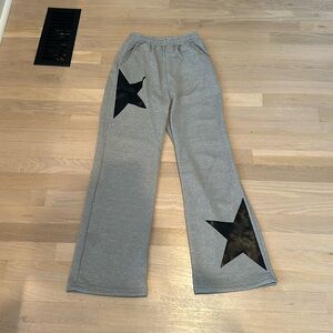 Grey flare star sweatpants